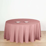 132Inch Dusty Rose Seamless Polyester Round Tablecloth