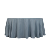 120inch Dusty Blue Seamless Premium Polyester Round Tablecloth - 220GSM for 5 Foot Table