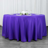 120inch Purple 200 GSM Seamless Premium Polyester Round Tablecloth