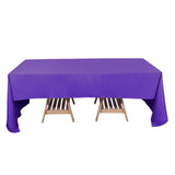 60"x126" Purple Polyester Rectangular Tablecloth