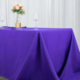 90x132inch Purple 200 GSM Seamless Premium Polyester Rectangular Tablecloth