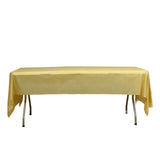 5 Pack Gold Rectangle Plastic Table Covers, 54inchx108inch PVC Disposable Tablecloths