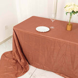 Terracotta (Rust) Accordion Crinkle Taffeta Seamless Rectangular Tablecloth - 90x156inch