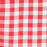 108" White Red Buffalo Plaid Round Tablecloth, Checkered Gingham Polyester Tablecloth#whtbkgd