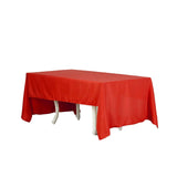 60"x126" Red Polyester Rectangular Tablecloth