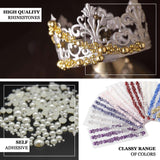 Ivory Self Adhesive Pearl Rhinestone Stickers, DIY Craft Peel & Stick Gem Stickers