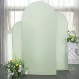 Set of 3 | Matte Sage Green Spandex Fitted Chiara Backdrop Stand Cover For Round Top