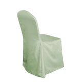 Sage Green Polyester Banquet Chair Cover, Reusable Stain Resistant Slip On Chair Cover