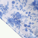 Set of 3 White Blue Satin Chiara Wedding Arch Covers in French Toile Floral Pattern