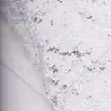 8ftx8ft Silver Geometric Sequin Event Curtain Drapes with Satin Backing, Seamless Opaque Sparkly