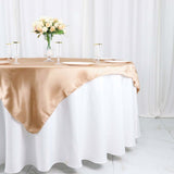 60inch x 60inch Nude Seamless Square Satin Table Overlay