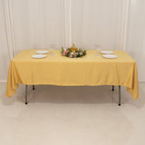 60"x102" Champagne Lamour Satin Rectangle Tablecloth