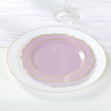 10 Pack Lavender Lilac Plastic Dessert Salad Plates, Disposable Tableware Round