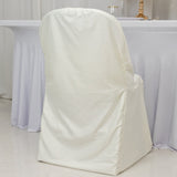 Premium Scuba Stretch Folding Chair Cover Ivory - Wrinkle Free & Durable Slipcover