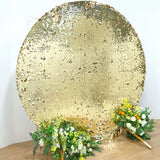 Champagne Double Sided Big Payette Sparkle Sequin Round Arch Cover, Shiny Shimmer Backdrop Cover