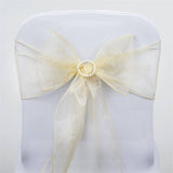 5pc x Champagne Organza Chair Sash