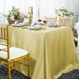 90x132Inch Champagne Satin Seamless Rectangular Tablecloth