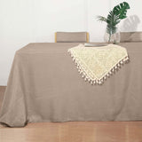 Taupe Rectangular Tablecloth, Linen Table Cloth With Slubby Textured, Wrinkle Resistant