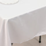 60"x102" White Lamour Satin Rectangle Tablecloth