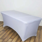 6ft White Spandex Stretch Fitted Rectangular Tablecloth