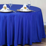 120" Royal Blue Polyester Round Tablecloth