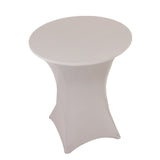 Silver Highboy Spandex Cocktail Table Cover, Fitted Stretch Tablecloth