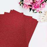 10 Pack | Burgundy Self-Adhesive Glitter DIY Craft Foam Sheets - 12x10inch