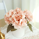 2 Bushes | 17inch Dusty Rose Artificial Silk Peony Flower Bouquets