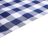 60"x126" White Navy Blue Buffalo Plaid Rectangle Tablecloth, Checkered Polyester Tablecloth