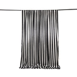 Black White Striped Satin Backdrop Curtain Drapery, Glossy Event Photography Background Room Divider