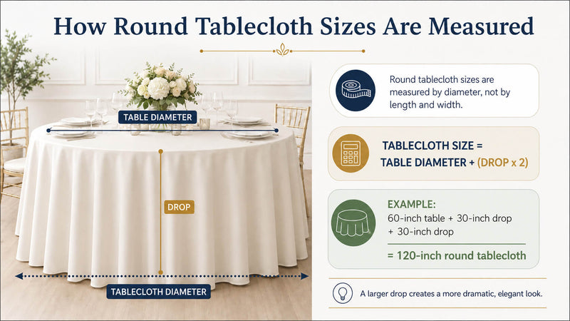 How Round Tablecloth Size Are Measured