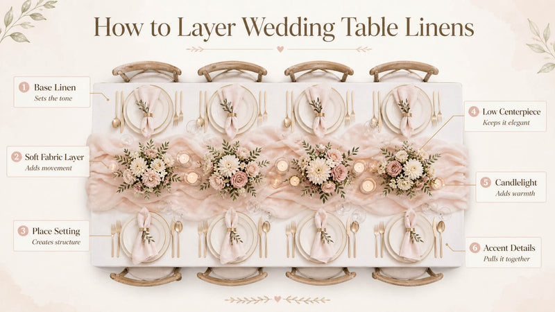 How to Layer Wedding Table Linens Visual Guide