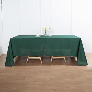 Elevate Your Event with the Hunter Emerald Green Rectangle Tablecloth