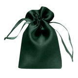 Green satin drawstring gift bag for special occasions #whtbkgd