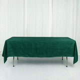 60"x102" Hunter Emerald Green Accordion Crinkle Taffeta Rectangle Tablecloth