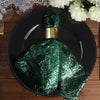 20x20Inch Hunter Emerald Green Premium Sequin Cloth Dinner Napkin | Reusable Linen