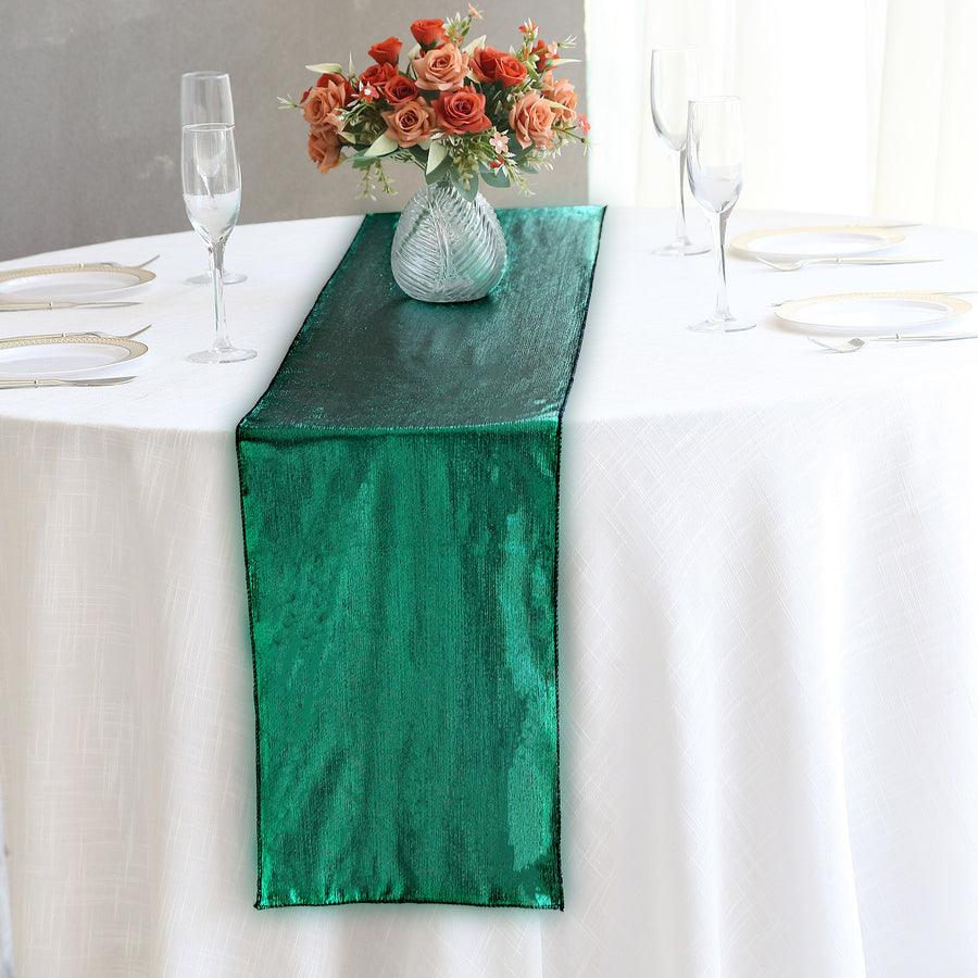 12x108inch Hunter Emerald Green Shimmer Sequin Dots Polyester Table Runner