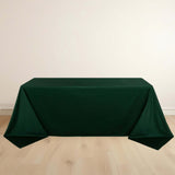 90x132inch Hunter Emerald Green Premium Scuba Wrinkle Free Rectangular Tablecloth, Seamless Scuba