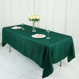 60"x102" Hunter Emerald Green Accordion Crinkle Taffeta Rectangle Tablecloth