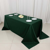 90x132inch Hunter Emerald Green Premium Scuba Wrinkle Free Rectangular Tablecloth, Seamless Scuba