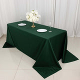 90x132inch Hunter Emerald Green Premium Scuba Wrinkle Free Rectangular Tablecloth, Seamless Scuba