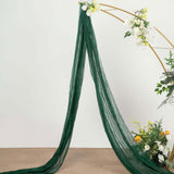 20ft Hunter Emerald Green Gauze Cheesecloth Fabric Wedding Arch Drapery, Window Scarf Valance