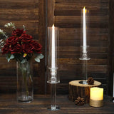 2 Pack | 18inch Tall Clear Crystal Glass Hurricane Taper Candle Holders