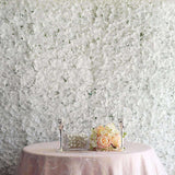 11 Sq ft. | White UV Protected Hydrangea Flower Wall Mat Backdrop - 4 Artificial Panels