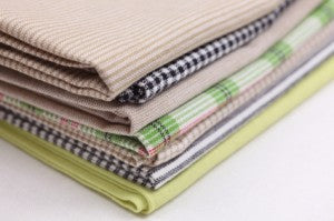 Stack of folded tablecloths