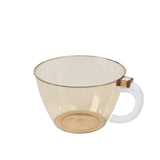 25-Pack Disposable Plastic Coffee Cups with Handles - 6oz Amber Gold Hard Tea Mugs#whtbkgd