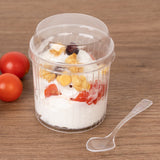 24 Pack Clear Ribbed Plastic Parfait Ice Cream Cups with Lids and Spoons, 5oz Mini Disposable Fruit