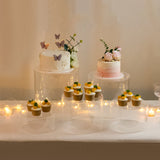 Set of 5 Acrylic Cake Stands Cylinder Design Round Clear - Display Risers for Events