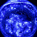 50 Pack Blue Round Mini LED Balls, Waterproof Battery Operated Balloon Lights