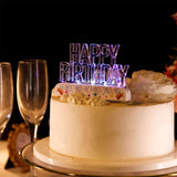 Clear Acrylic Multicolor Flashing LED Happy Birthday Cake Topper - 5x 3.25inch